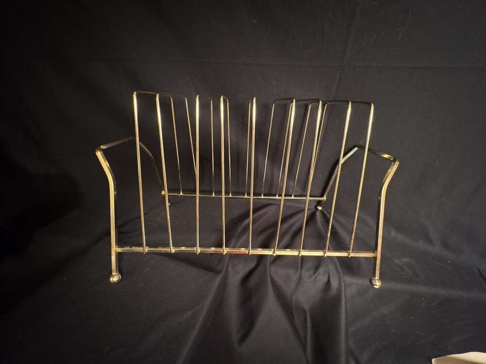 Mid Century Retro Brass Record/magazine Rack - ,